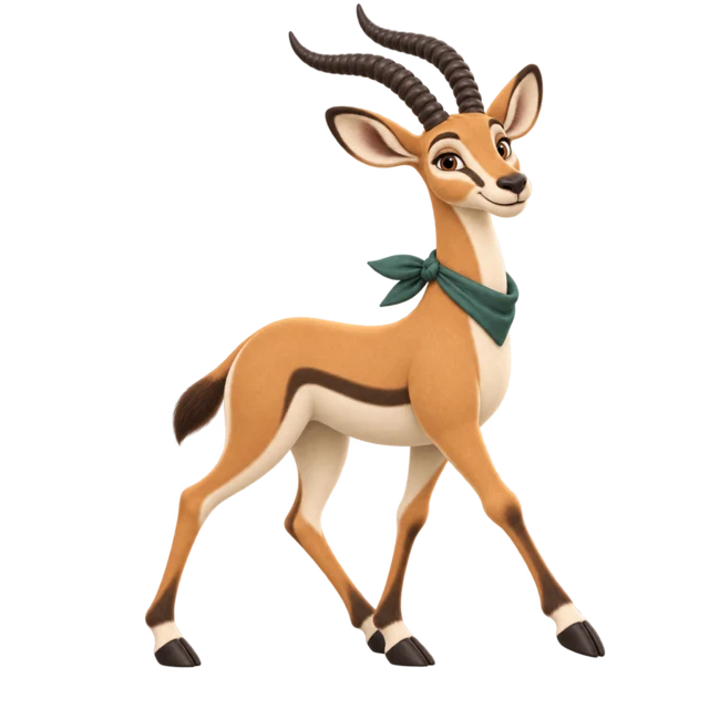 Inzolo’s gazelle strolling calmly on with his day
